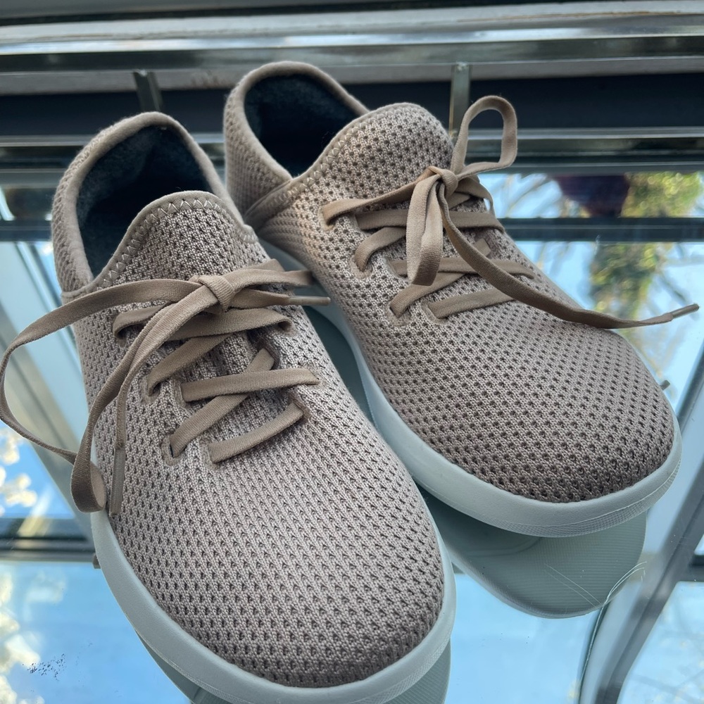 Tan Sneakers with Breathable bamboo Mesh and Cushioned Soles